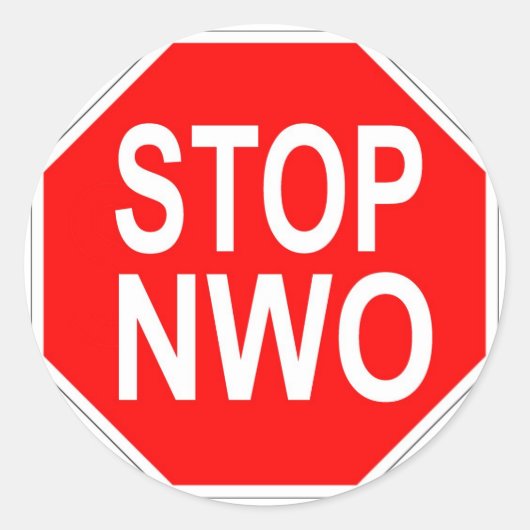 Stop NWO-stickers Ronde Sticker (Voorkant)