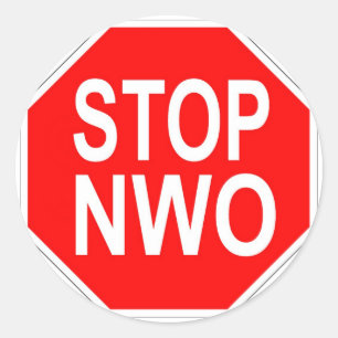 Stop NWO-stickers Ronde Sticker