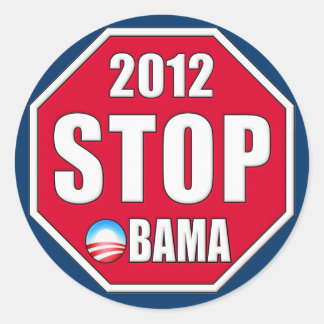 Stop Obama 2012 Ronde Sticker