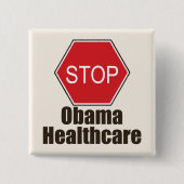 Stop Obama Healthcare Button (Voorkant)