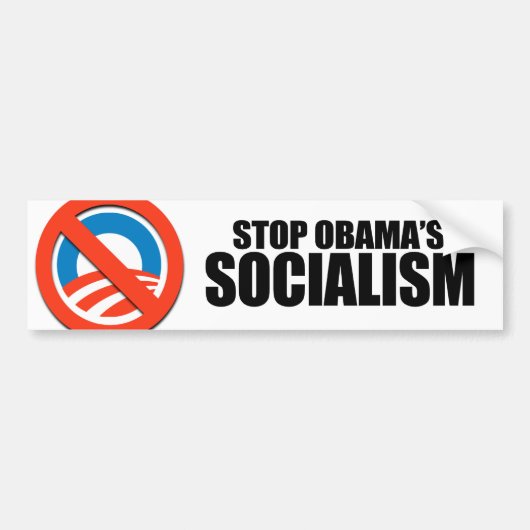 STOP OBAMA SOCIALISME BUMPERSTICKER (Voorkant)
