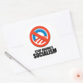 STOP OBAMA SOCIALISME RONDE STICKER (Envelop)