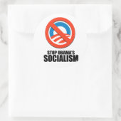 STOP OBAMA SOCIALISME RONDE STICKER (Tas)