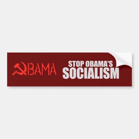 STOP OBAMA SOCIALISME T-shirt Bumpersticker (Voorkant)