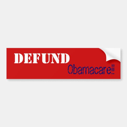 Stop Obamacare!! Bumpersticker (Voorkant)