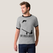 Stop obesitas bij jongeren (scherpe zwarte afdruk) t-shirt (Voorkant volledig)