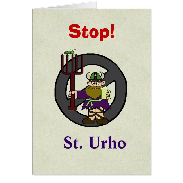 Stop of Anti-St. Urho's Day Kaart past het aan! (Voorkant)