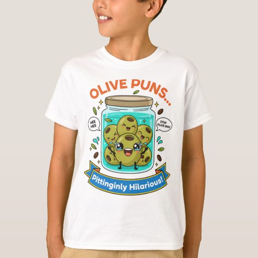 Stop Olive-ing – Komedie in een pot T-shirt (Voorkant)