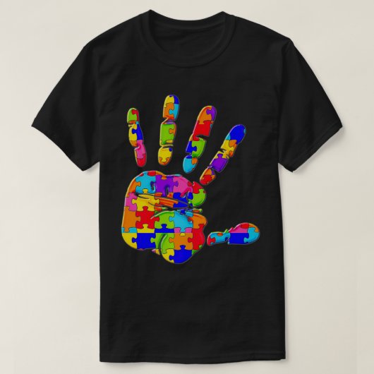 Stop onrecht Racisme Jigzaag Autism Puzzle japanes T-shirt (Design voorkant)