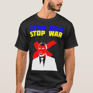 Stop Oorlog Anti Poetin Gezicht Oekraïense Vlag T-shirt