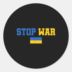 Stop oorlog Ik sta achter Oekraïne Flag steunt Oek Ronde Sticker