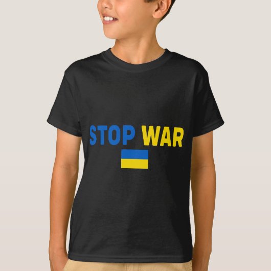 Stop oorlog Ik sta achter Oekraïne Flag steunt Oek T-shirt (Voorkant)