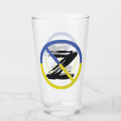 Stop oorlog in het Sierkussen Oekraïne Glas (Achterkant)