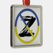 Stop oorlog in het Sierkussen Oekraïne Metalen Ornament (Rechts)