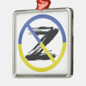 Stop oorlog in het Sierkussen Oekraïne Metalen Ornament (Links)