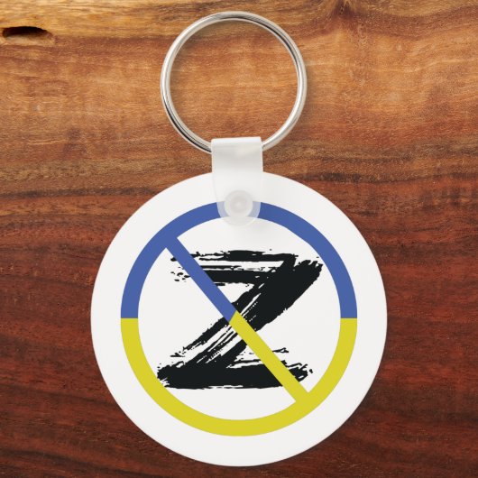 Stop oorlog in het Sierkussen Oekraïne Sleutelhanger (Achterkant)