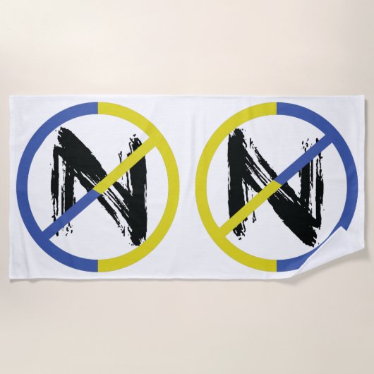 Stop oorlog in het Sierkussen Oekraïne Strandlaken (Voorkant)