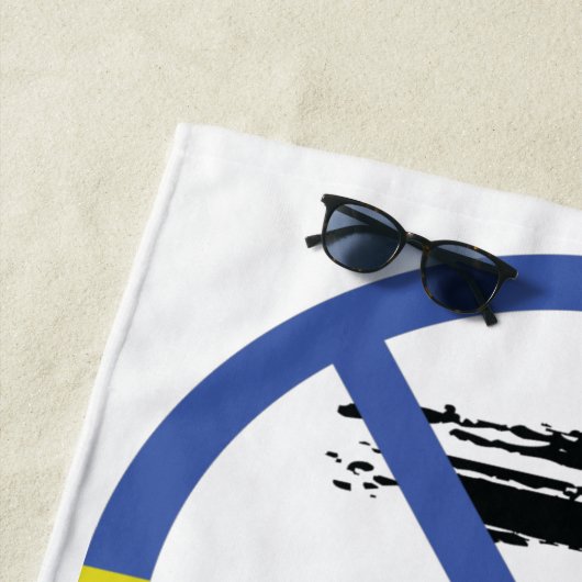 Stop oorlog in het Sierkussen Oekraïne Strandlaken (In situ)