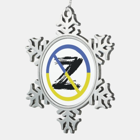 Stop oorlog in het Sierkussen Oekraïne Tin Sneeuwvlok Ornament (Rechts)