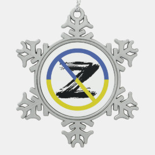 Stop oorlog in het Sierkussen Oekraïne Tin Sneeuwvlok Ornament
