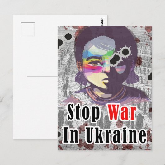 Stop oorlog in Oekraïne Briefkaart (Voorkant / Achterkant)