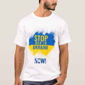 Stop oorlog in Oekraïne nu T-shirt (Voorkant)