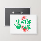 Stop Oorlog – Krachtige Handafdruk Anti-Oorlog Gra Button (Voorkant / Achterkant)