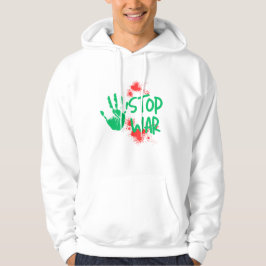 Stop Oorlog – Krachtige Handafdruk Anti-Oorlog Gra Hoodie