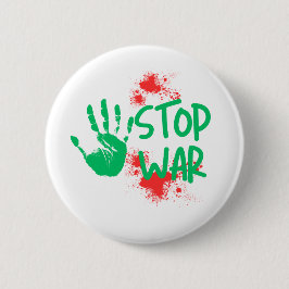 Stop Oorlog – Krachtige Handafdruk Anti-Oorlog Gra Ronde Button 5,7 Cm