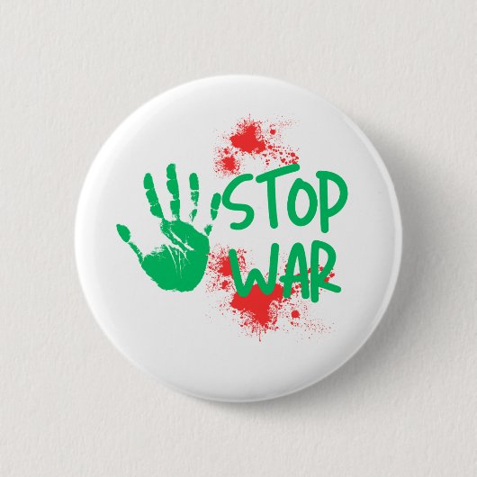 Stop Oorlog – Krachtige Handafdruk Anti-Oorlog Gra Ronde Button 5,7 Cm (Voorkant)