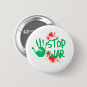 Stop Oorlog – Krachtige Handafdruk Anti-Oorlog Gra Ronde Button 5,7 Cm (Voorkant /achterkant)