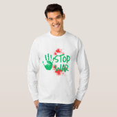 Stop Oorlog – Krachtige Handafdruk Anti-Oorlog Gra T-shirt (Voorkant volledig)
