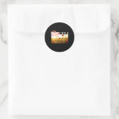 Stop oorlog met papaver ronde sticker (Tas)