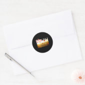 Stop oorlog met papaver ronde sticker (Envelop)
