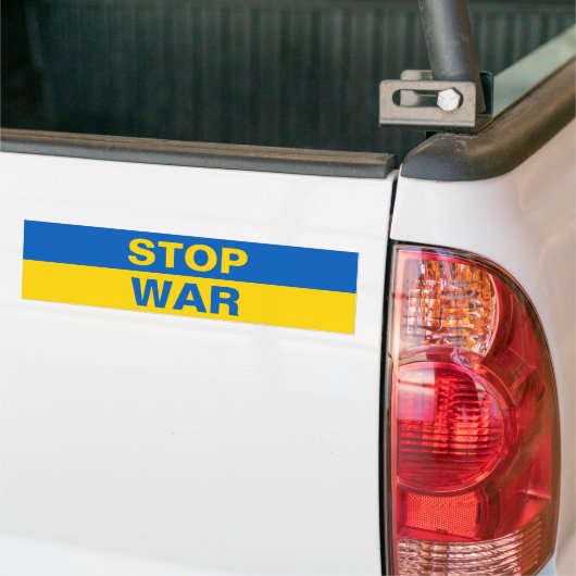 Stop oorlog Oekraïne Bumpersticker (Op Truck)