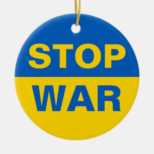 Stop oorlog Oekraïne Keramisch Ornament (Voorkant)