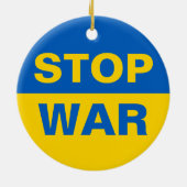 Stop oorlog Oekraïne Keramisch Ornament (Achterkant)