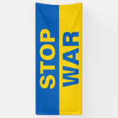 Stop oorlog Oekraïne Oekraïense banner (Verticaal)