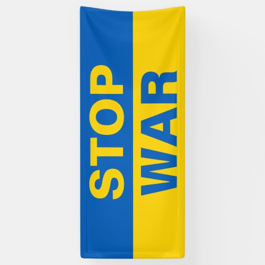Stop oorlog Oekraïne Oekraïense banner (Verticaal)