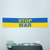 Stop oorlog Oekraïne Oekraïense banner (Beurs)