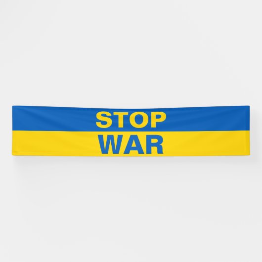Stop oorlog Oekraïne Oekraïense banner (Horizontaal)
