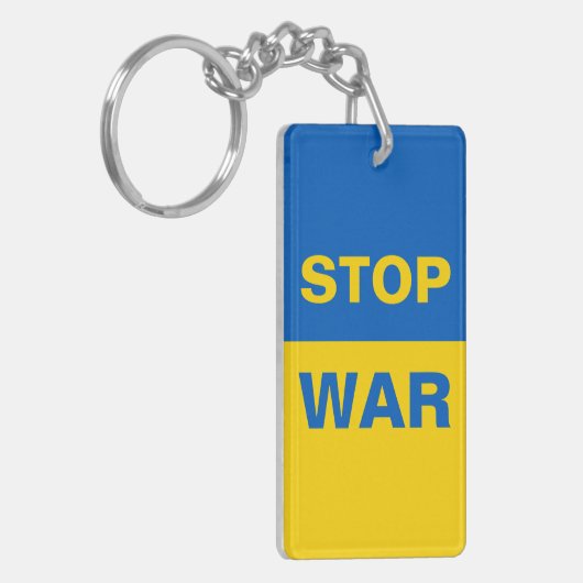 Stop oorlog Oekraïne Sleutelhanger (Voorkant Links)
