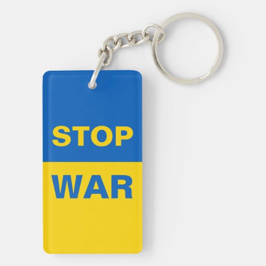Stop oorlog Oekraïne Sleutelhanger (achterkant)