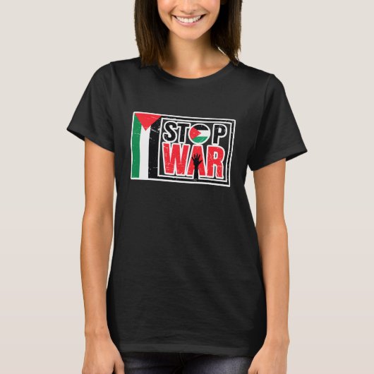Stop oorlog - Palestijns leven is belangrijk - Vri T-shirt (Voorkant)