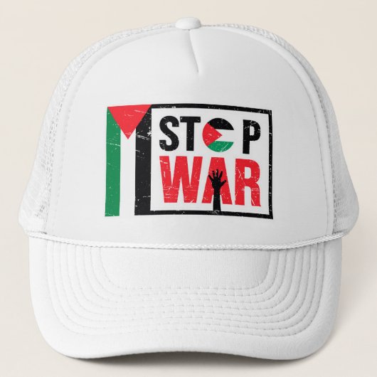 Stop Oorlog - Palestijnse Levens Matter - Vrijheid Trucker Pet (Voorkant)