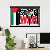 Stop oorlog - Palestijnse levens zijn vrij van bel Poster (Thuiskantoor)