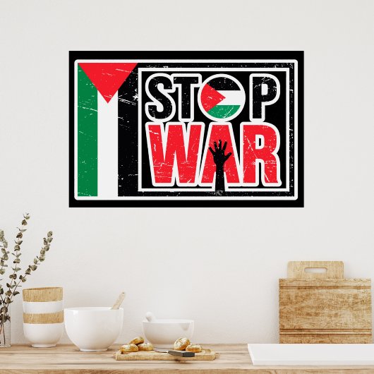 Stop oorlog - Palestijnse levens zijn vrij van bel Poster (Keuken)