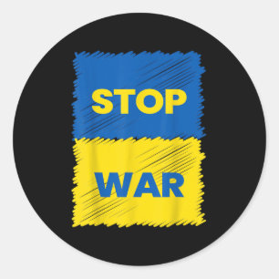 Stop oorlog - red Oekraïne - Stop de oorlog in Oek Ronde Sticker