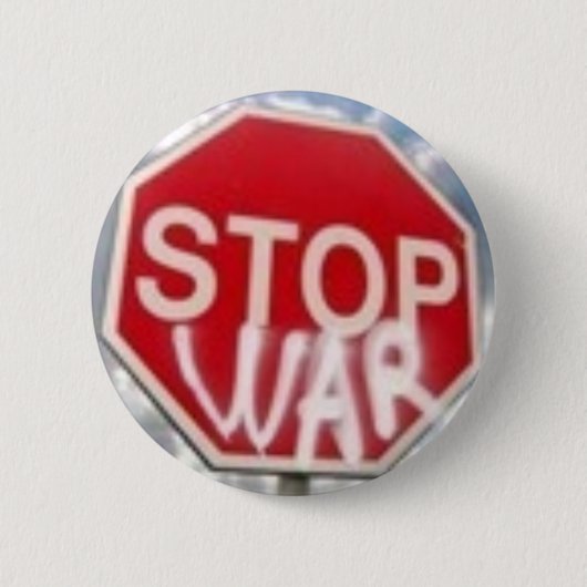 Stop oorlog ronde button 5,7 cm (Voorkant)
