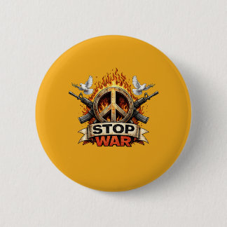 Stop Oorlog Ronde Button 5,7 Cm